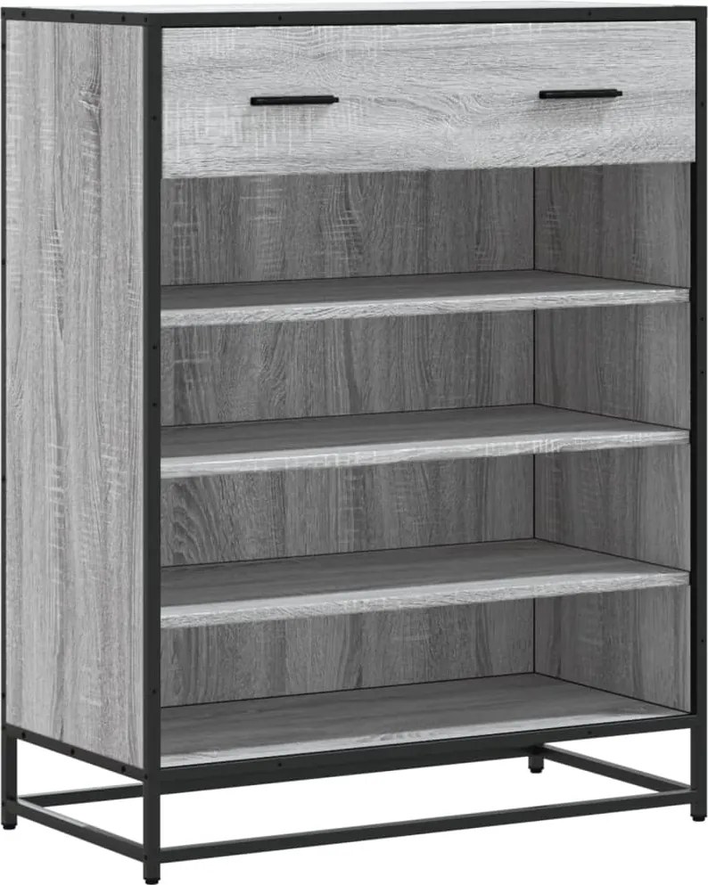 vidaXL szürke sonoma szerelt fa és fém cipőszekrény 75 x 38 x 97,5 cm