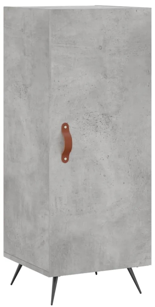 betonszürke szerelt fa magasszekrény 34,5x34x180 cm