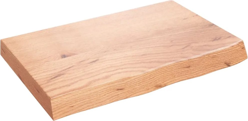 vidaXL világosbarna kezelt tömör tölgyfa asztallap 60x40x(2-6) cm