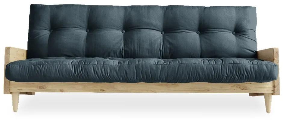 Indie Natural/Petrol Blue kék kinyitható kanapé - Karup Design