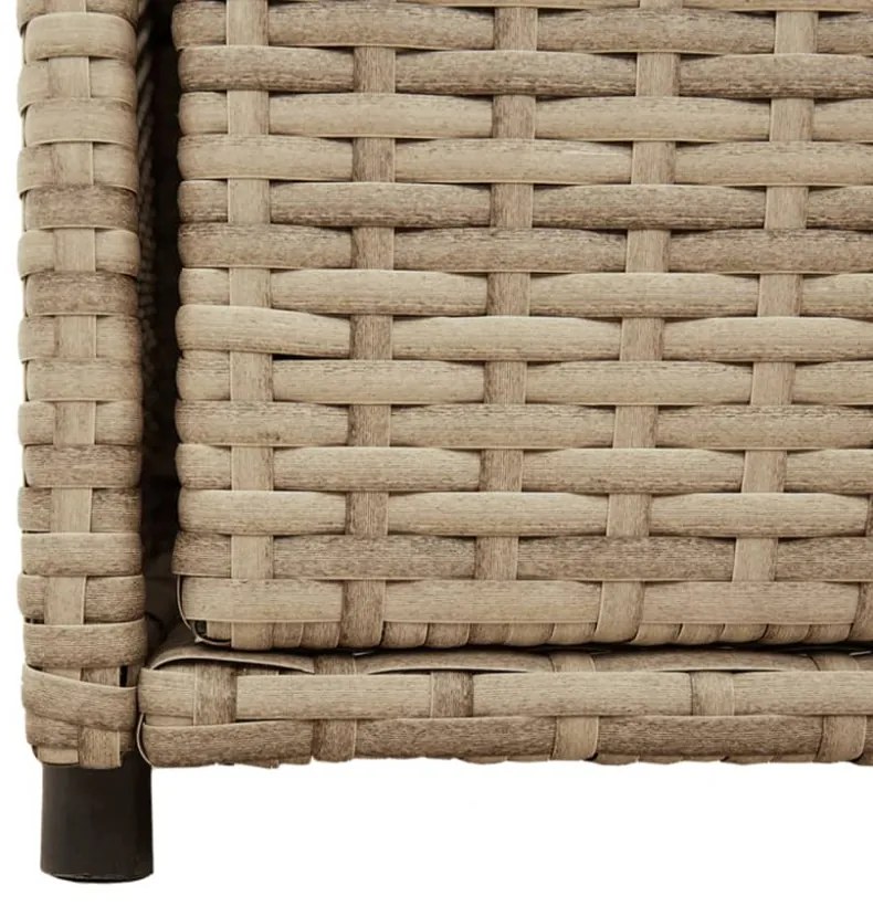 bézs polyrattan kerti tárolószekrény 55 x 55 x 111 cm