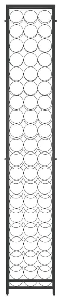 Fekete kovácsoltvas bortartó 57 palackhoz 34 x 18 x 200 cm
