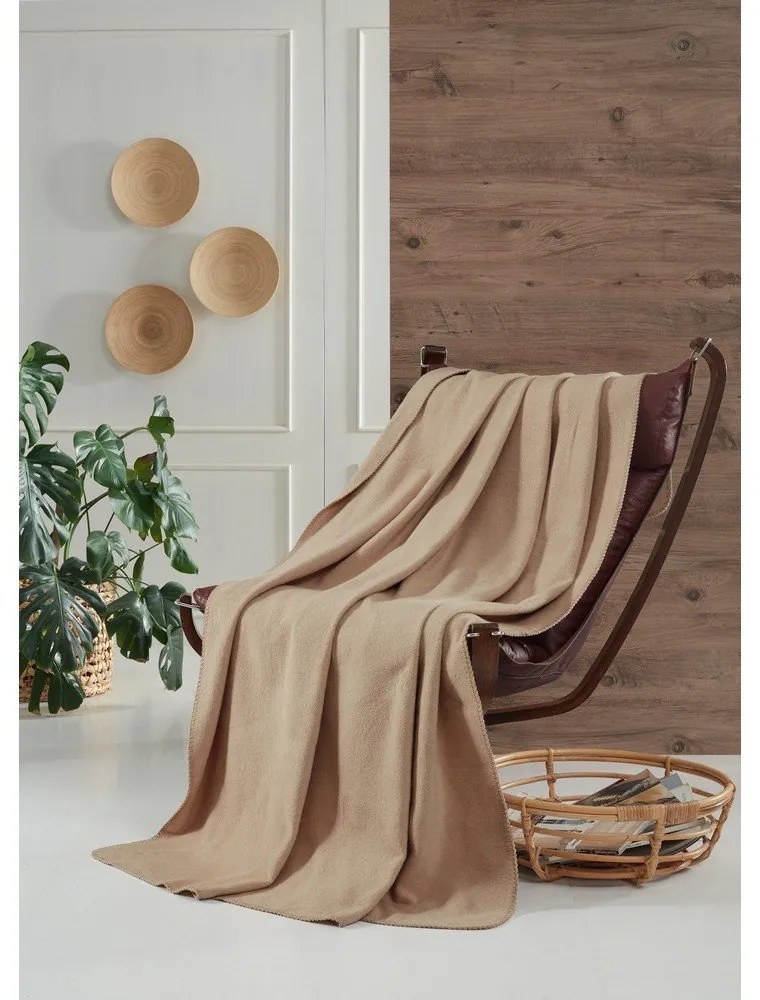 Bézs fleece takaró 130x170 cm Brighton – Mijolnir