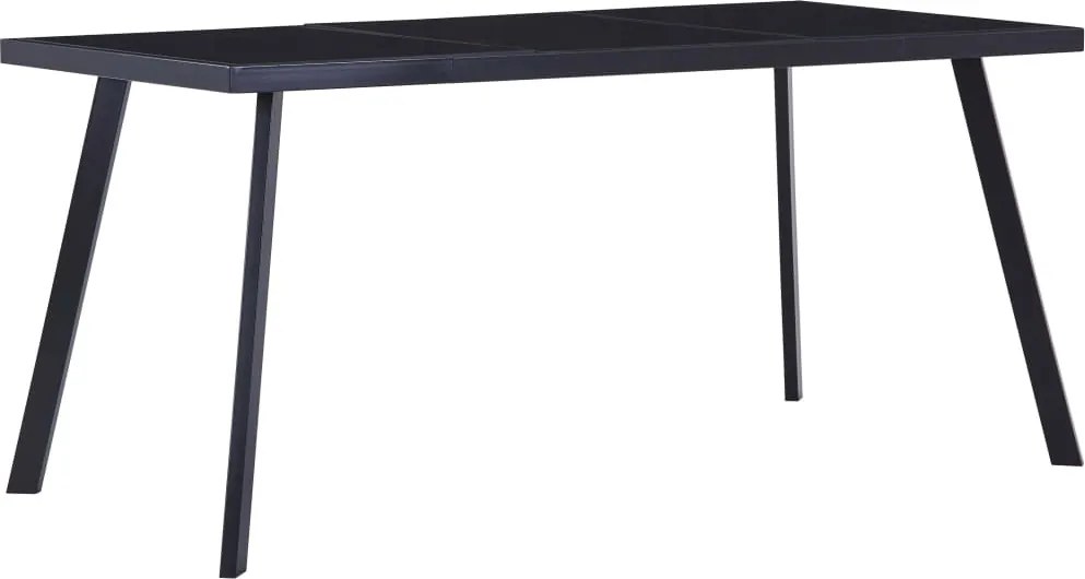 vidaXL fekete edzett üveg étkezőasztal 180 x 90 x 75 cm