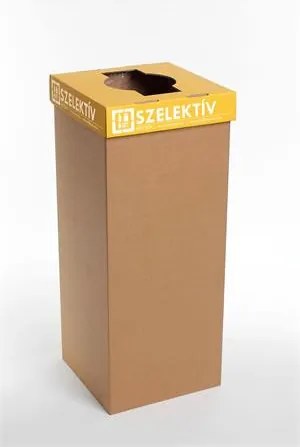 Szelektív hulladékgyűjtő, 50 l, RECOBIN Office, sárga (URE034)