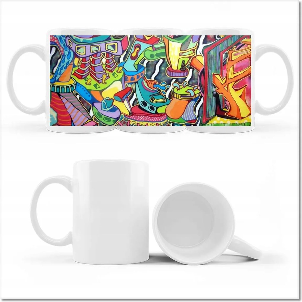 Graffiti mintás bögre Utcaművészet