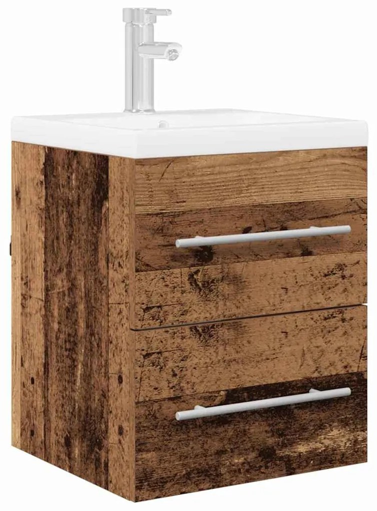 vidaXL Mosdókagyló szekrény fiókkal Öreg fa 38,5 x 41 x 48 cm Faanyag