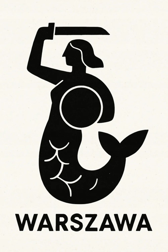 Minimalista Poszter Varsó Hableány 50x70