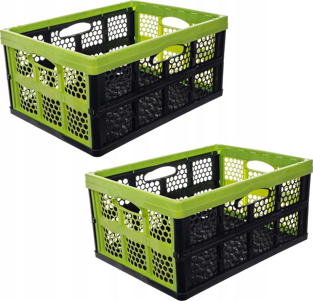 Összecsukható Doboz Csomagtartó Bevásárló Kosár Összecsukható Tartály 32L Nagy 2db