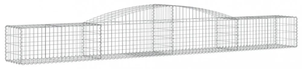 vidaXL 20 db íves horganyzott vas gabion kosár 400x50x40/60 cm