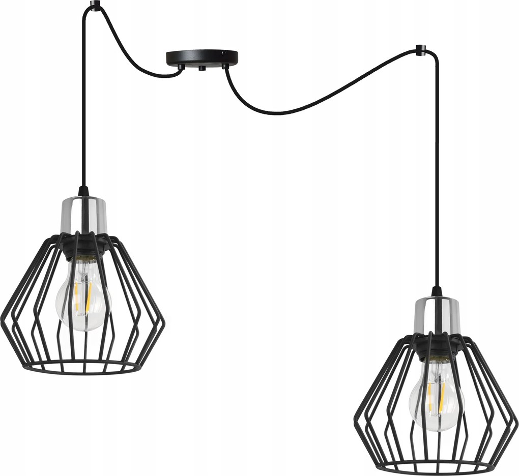 Mennyezeti Lámpa Függő Csillár Pók Fekete Loft Konyhába Nappaliba Étkező