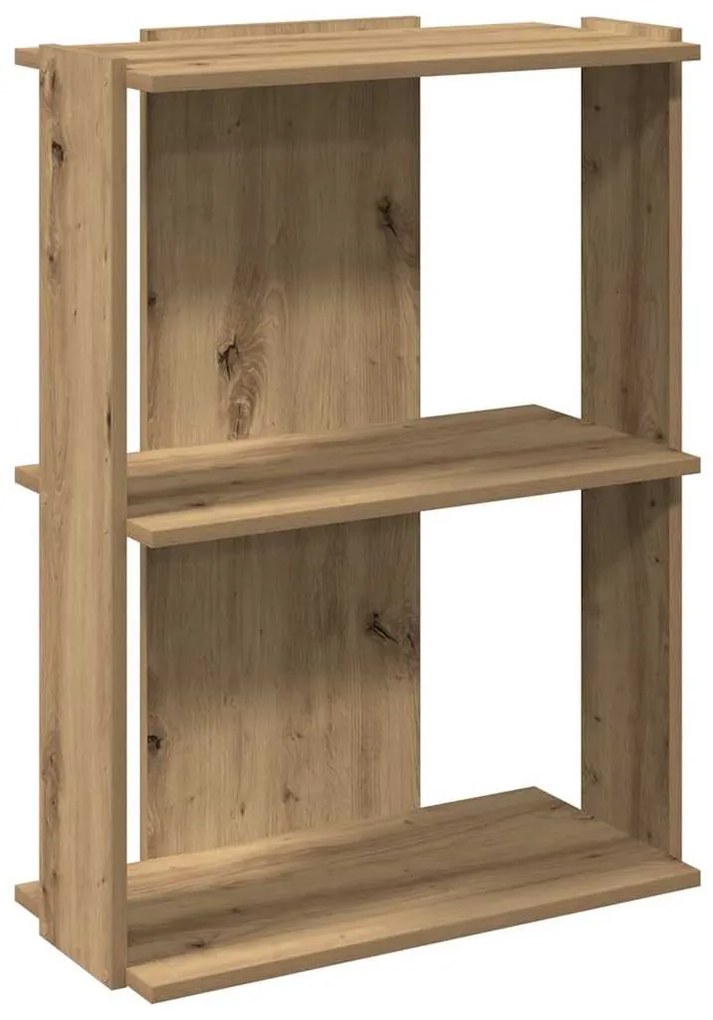 3 szintes kézműves tölgy szerelt fa könyvespolc 60x30x80 cm