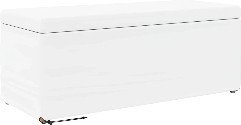 vidaXL Zsámoly Fehér 101 x 41 x 40 cm Műbőr és Műanyag Fa