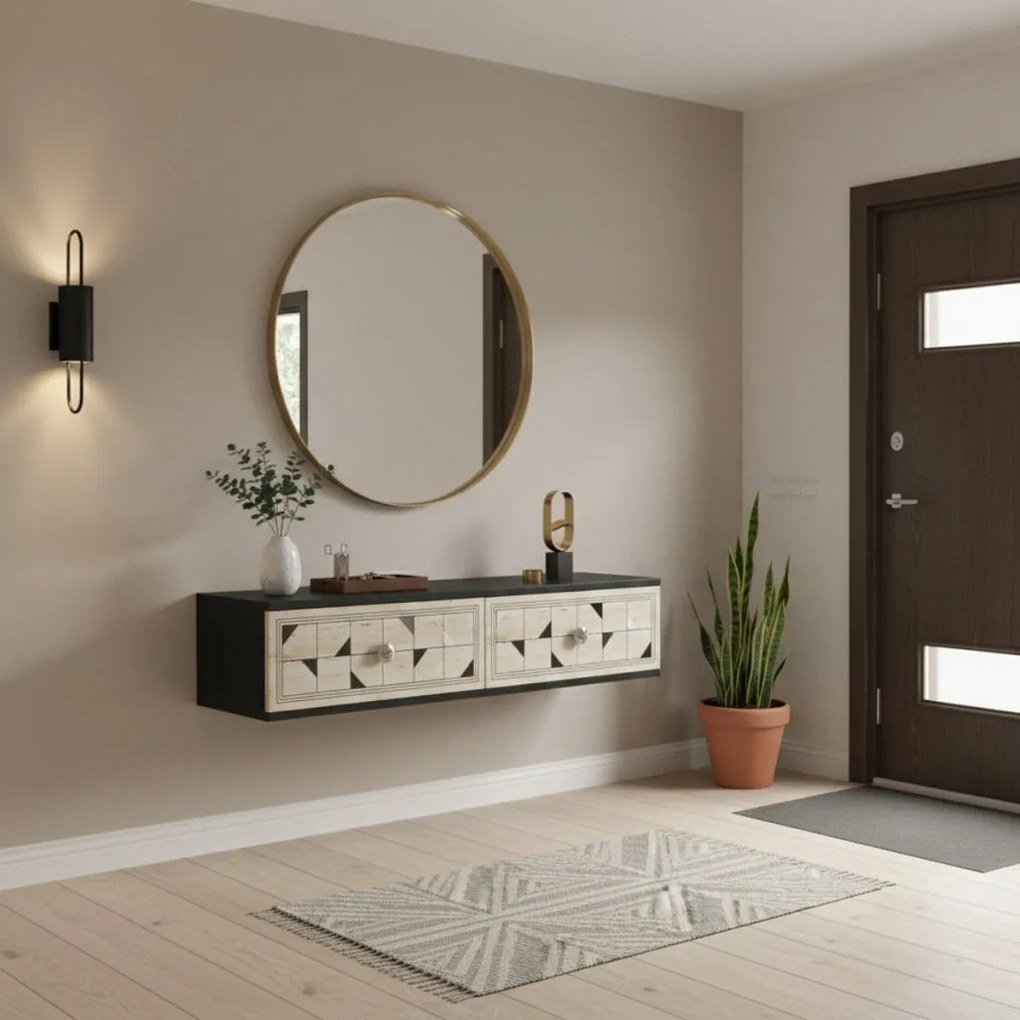 Moka komód, antracit-travertin, 120 cm – TR555CHM1637