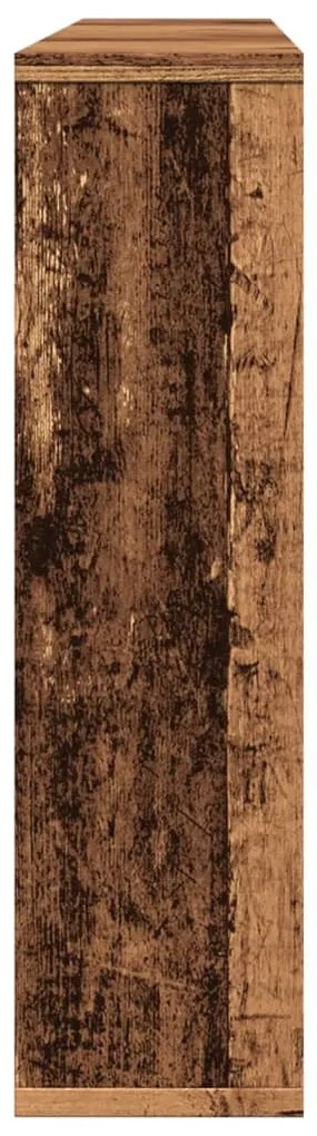 antik fa színű szerelt fa tükrös szekrény LED-ekkel 76x15x55 cm