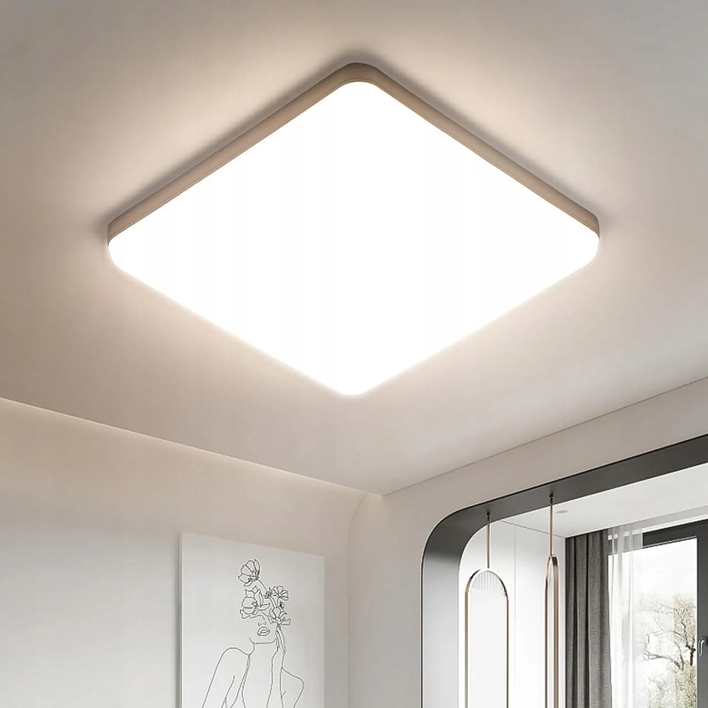 Mennyezeti Lámpa Led Plafon Fehér Négyzet Modern Nappali IP40 36W 4000K