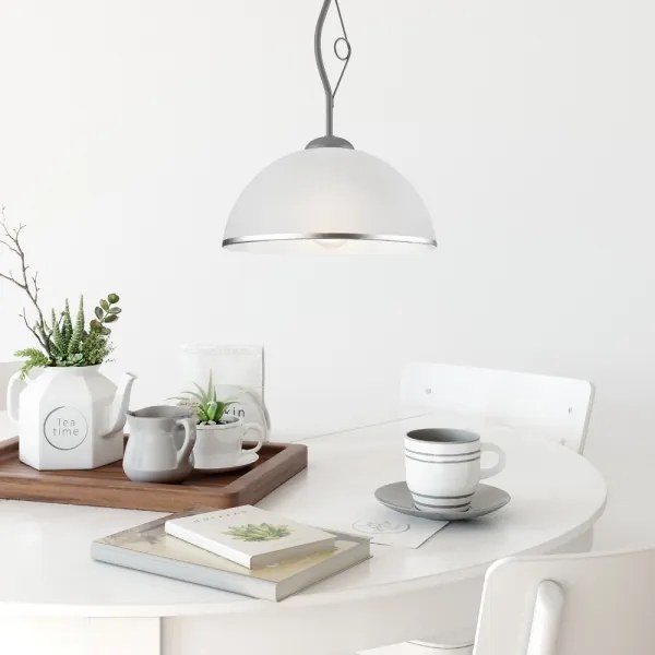 Csillár rúdon RETRO 1xE27/60W/230V ezüst