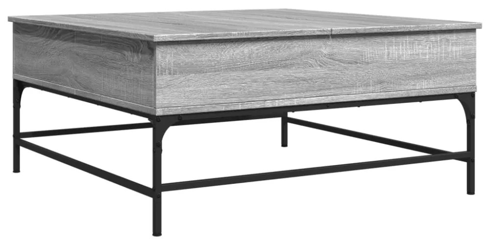 szürke sonoma szerelt fa és fém dohányzóasztal 95 x 95 x 45 cm