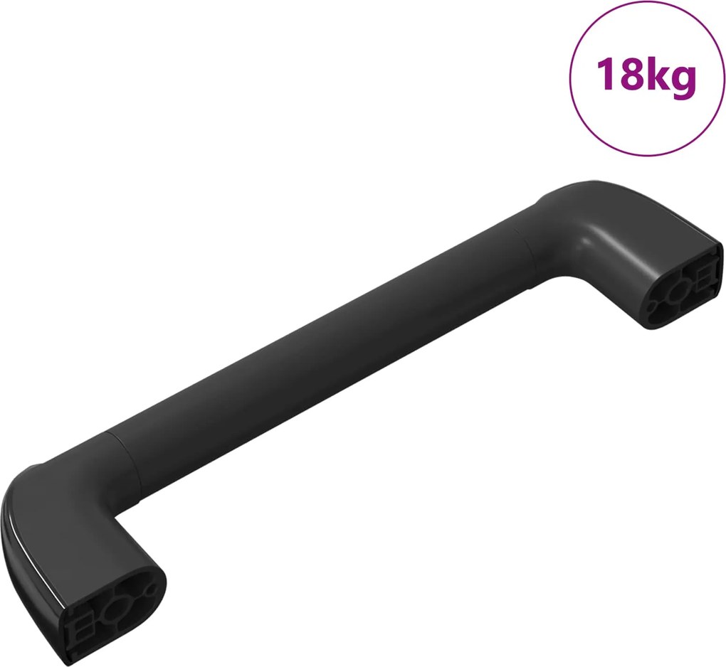 vidaXL Fogantyú 69 pcs Fekete 380 x 34 x 85 mm Alumínium és PP
