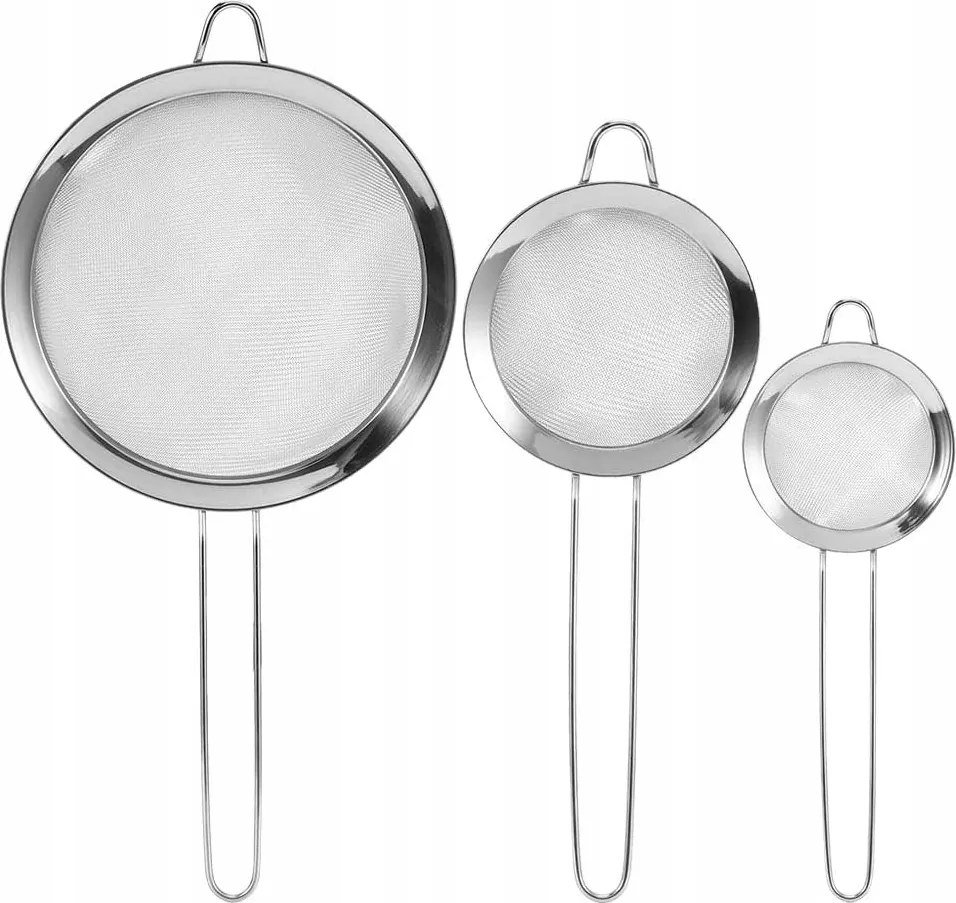 Acél Szűrő Szett 3 Db Konyhai Szűrő 16/18/20CM B1172