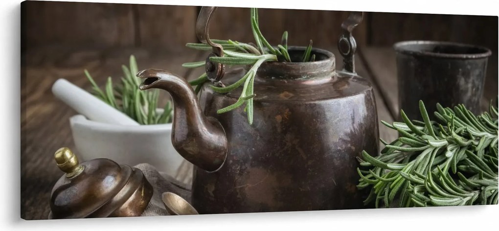 Kép - Teáskanna rozmaringgal (120x50 cm)