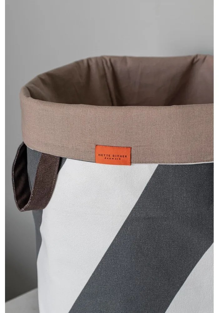 Szürke-krémszínű textil szennyeskosár 5 l Diagonal – Mette Ditmer Denmark