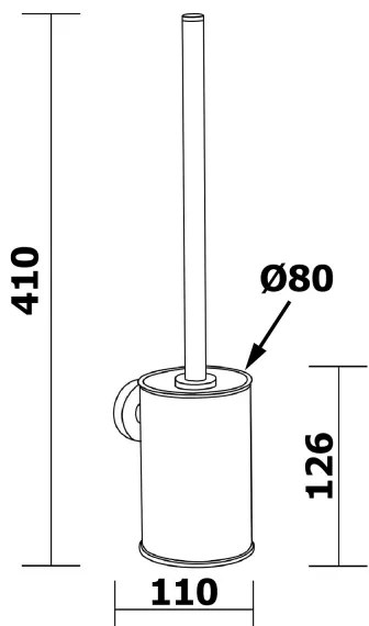 Aqualine - Falra szerelhető WC kefe SAMBA fekete