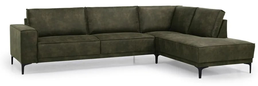 Zöld bőrutánzat sarokkanapé (jobb oldali) Copenhagen – Scandic