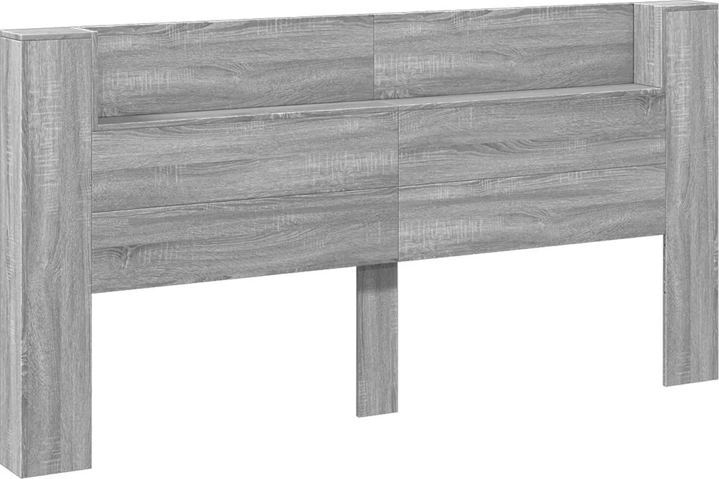 vidaXL Fejtámla polcokkal Szürke Sonoma 200 x 16,5 x 103,5 cm Faanyag