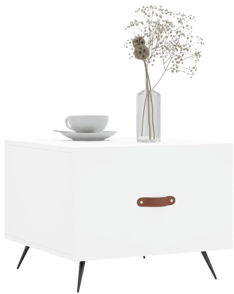 Fehér szerelt fa dohányzóasztal 50 x 50 x 40 cm