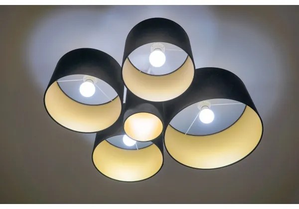 Duolla - Mennyezeti lámpa ROLLER PENTO 5xE27/60W/230V fekete/arany