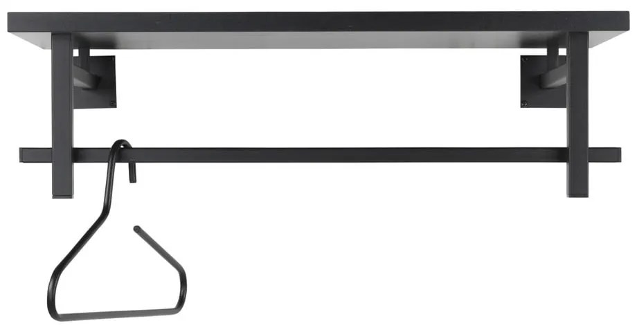 Fekete fém fali fogas polccal Simplon – Spinder Design
