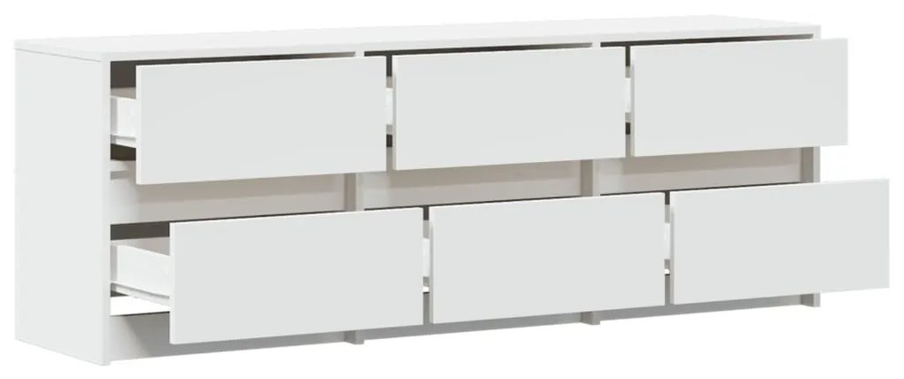 fehér szerelt fa TV-szekrény LED-ekkel 140 x 34 x 50 cm