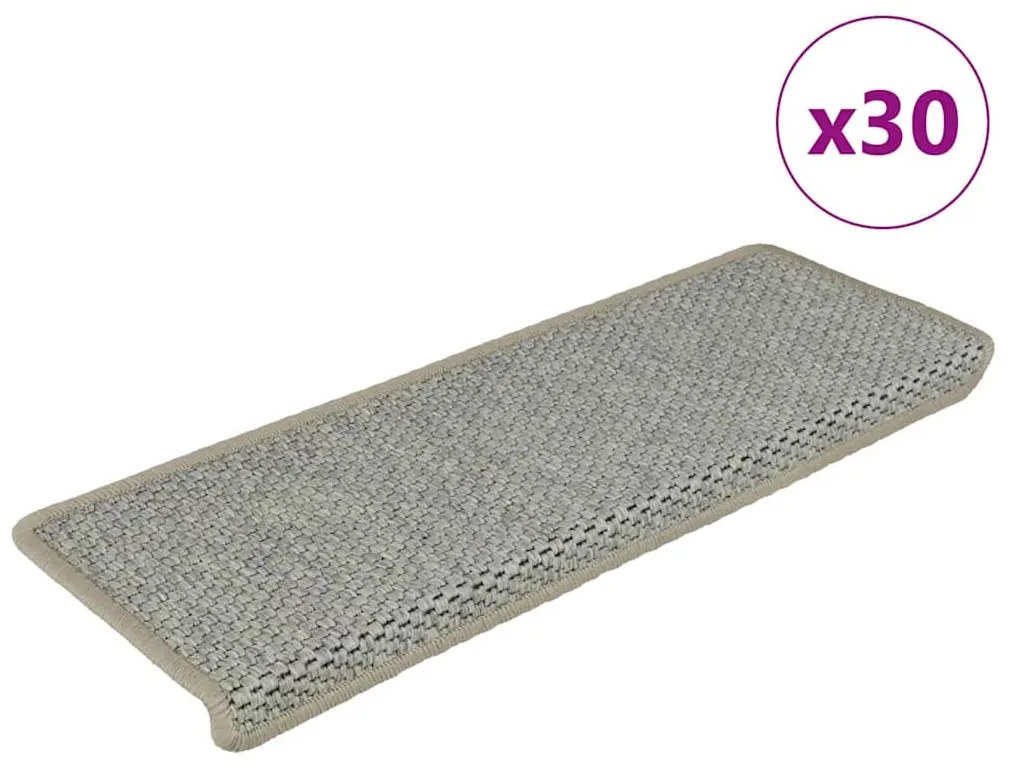 30 db zöld lépcsőszőnyegek öntapadós szizál kinézetű 65x21x4 cm