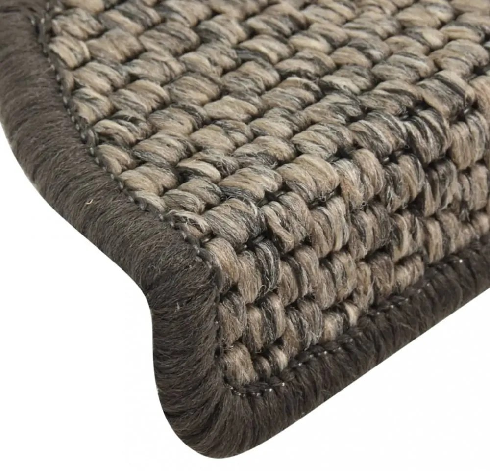 15 db szizál hatású barna bézs öntapadó lépcsőszőnyeg 65x21x4cm