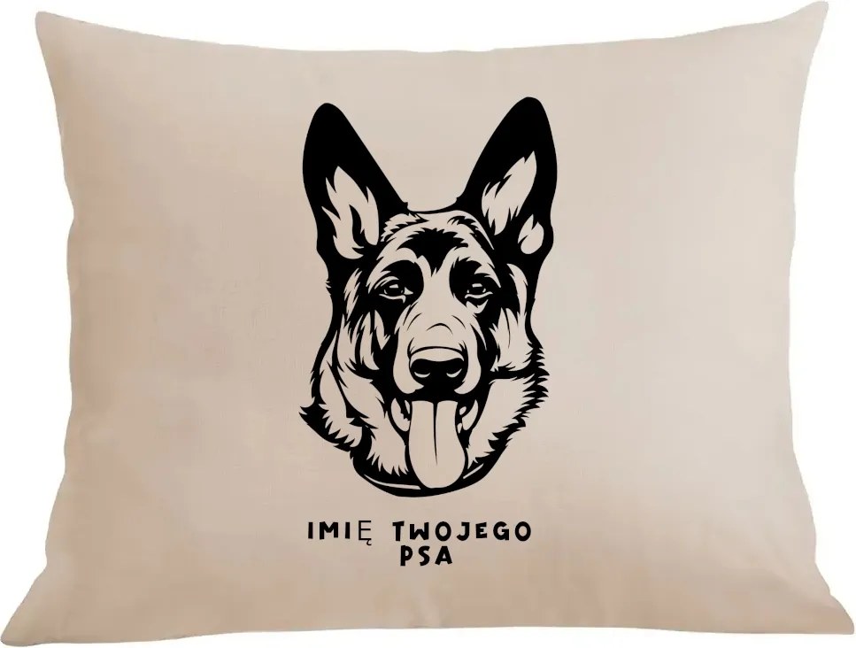 Párna párnahuzat nyomott mintás Német juhászkutya+Név