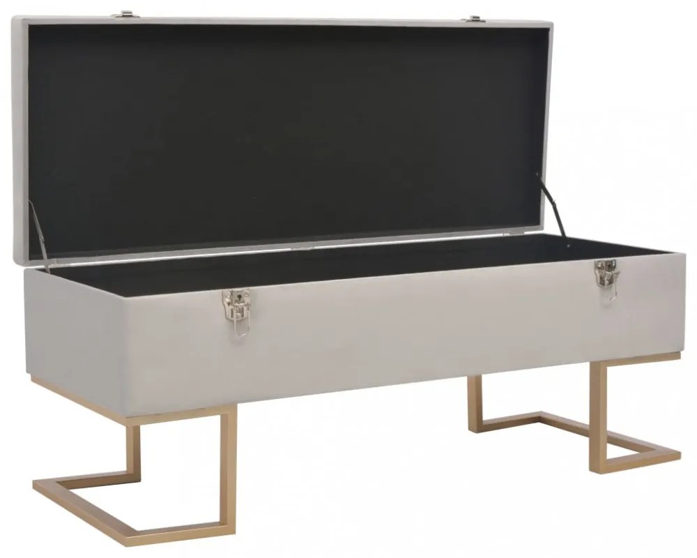 szürke bársonypad tárolórekesszel 105 cm
