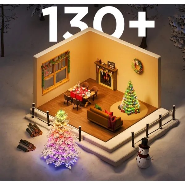 Govee - LED RGBICW kültéri karácsonyi lánc 2700-6500K 20m Wi-Fi Matter IP66