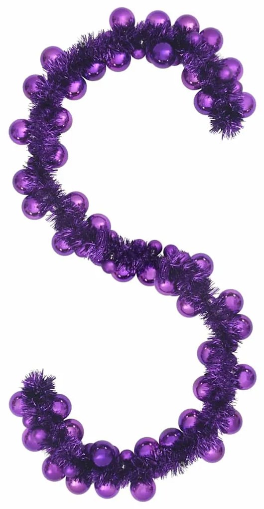 Karácsonyi gömb girland Lila 186 cm Polisztirol