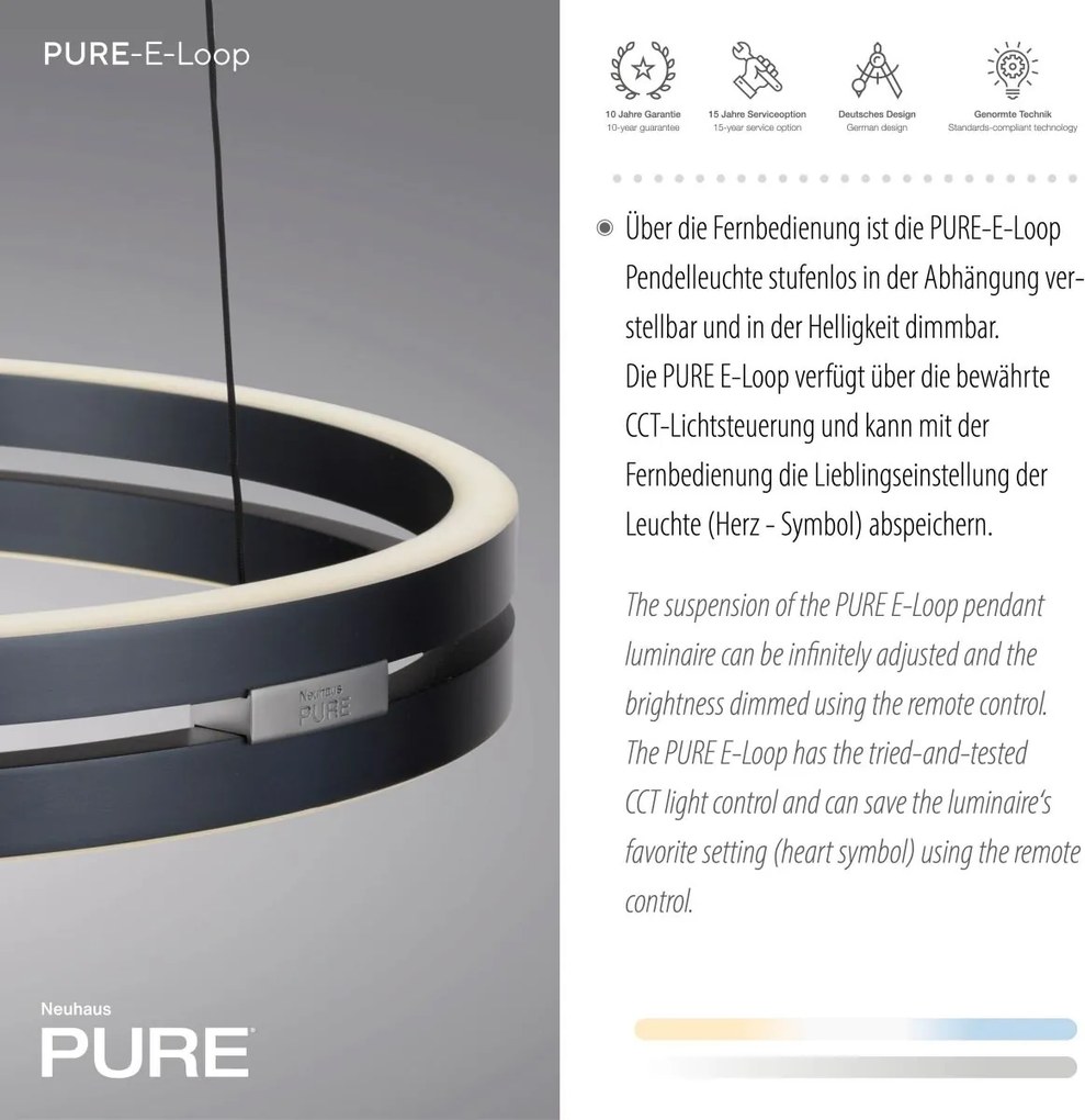Paul Neuhaus modern függeszték pure e-loop szürke pln2550-15