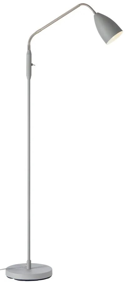 Szürke LED dimmelhető állólámpa fém búrával (magasság 140 cm) Patro – Markslöjd