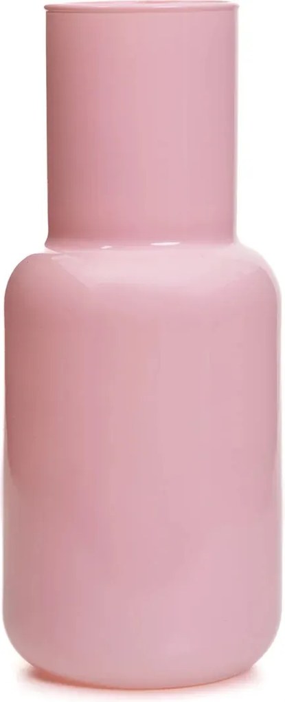 Belly üveg váza rózsaszín 9x21 cm Homla