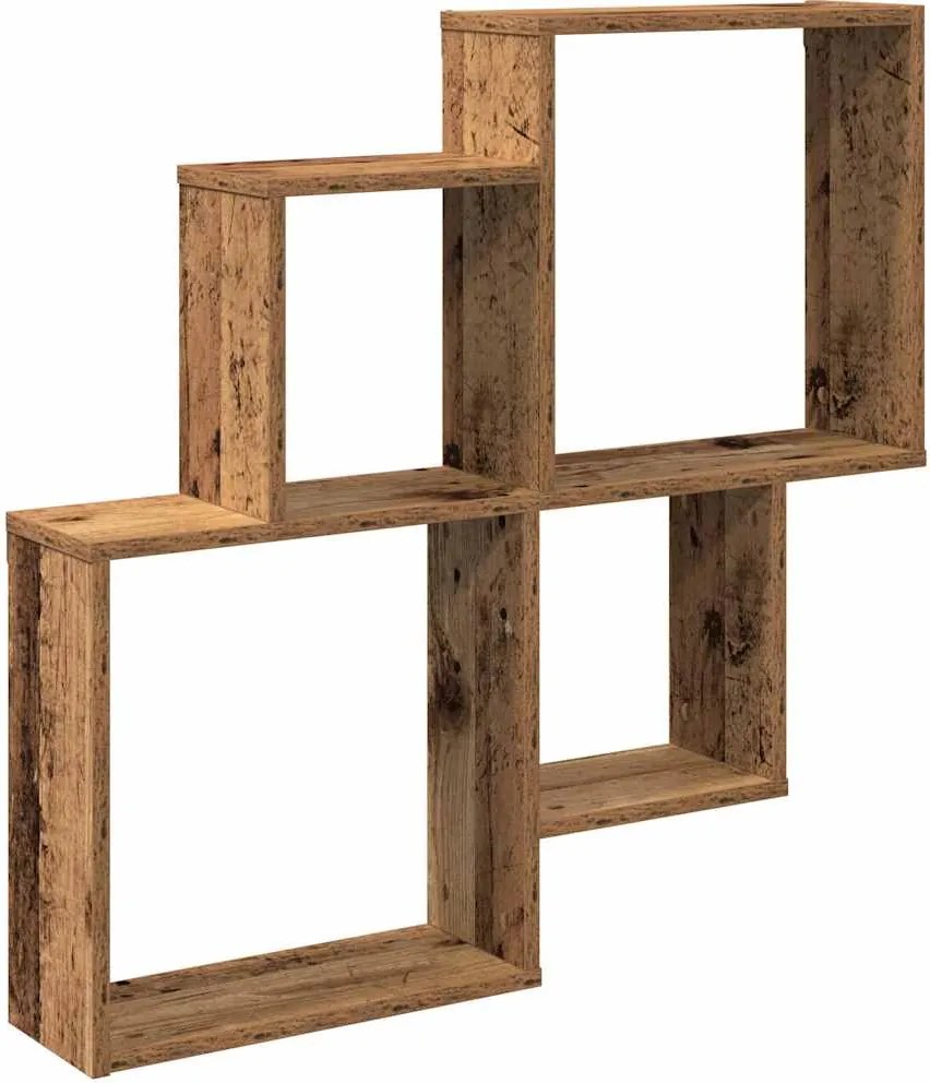vidaXL fali polc Régi fa 80x15x78,5 cm Gépelt fa
