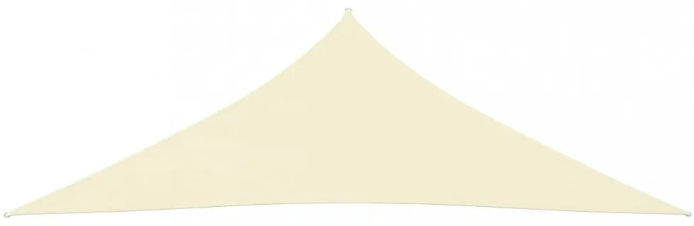 krémszínű háromszögű oxford-szövet napvitorla 5 x 5 x 6 m