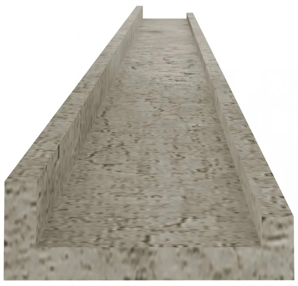 4 db betonszürke fali polc 115 x 9 x 3 cm