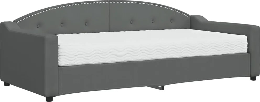 vidaXL sötétszürke szövet heverő matraccal 90 x 200 cm