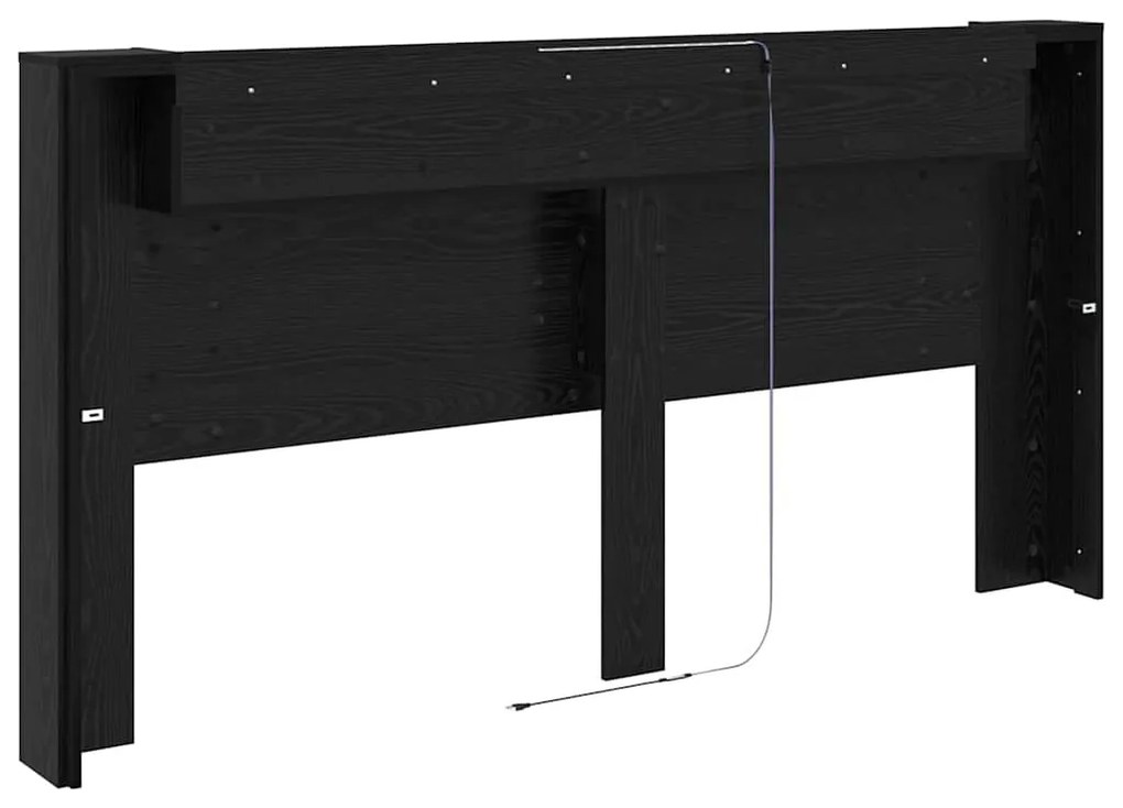 Fejtámla polcokkal Fekete tölgy 200 x 15 x 103,5 cm Faanyag