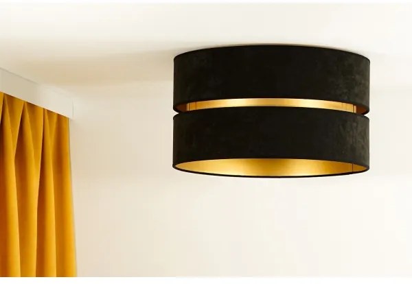 Duolla - Mennyezeti lámpa DUO 1xE27/40W/230V átm. 40 cm fekete/arany