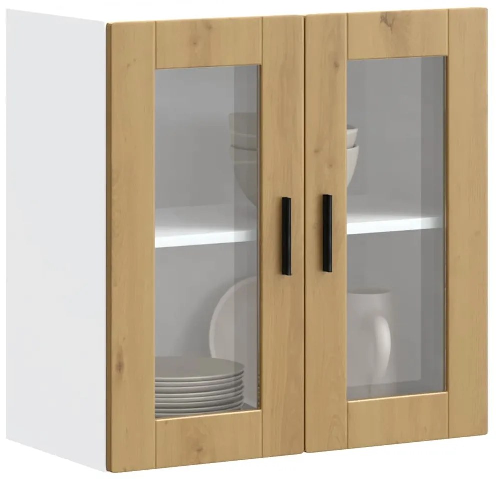 konyhai fali szekrény üvegajtóval Porto&quot; Artisan Oak&quot;