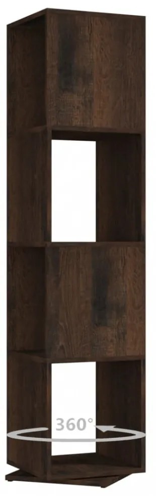füstös tölgy színű szerelt fa forgószekrény 34,5x34,5x75,5 cm